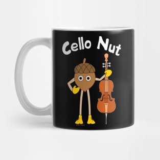 Cello Nut White Text Mug